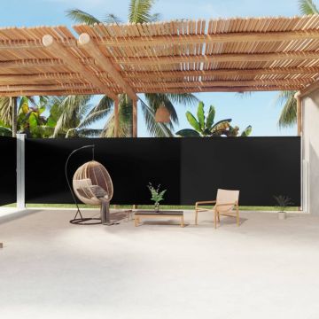 Gossi copertina laterala retractabila, negru, 200x1200 cm