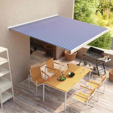 Gossi copertina manuala tip caseta, albastru si alb, 350 x 250 cm