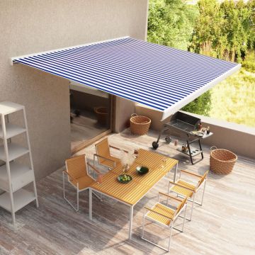 Gossi copertina motorizata tip caseta, albastru si alb, 400 x 300 cm