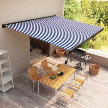 Gossi copertina motorizata tip caseta, albastru si alb, 500 x 300 cm