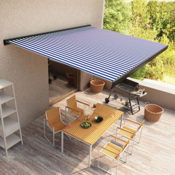 Gossi copertina motorizata tip caseta, albastru si alb, 500 x 300 cm