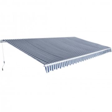 Gossi copertina pliabila actionata manual, albastru/alb, 600 cm