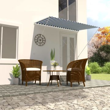 Gossi copertina retractabila, albastru si alb, 250 x 150 cm