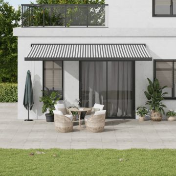 Gossi copertina retractabila antracit/alb, 5x3 m, textil/aluminiu