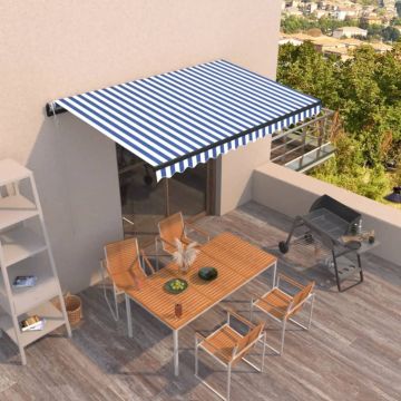 Gossi copertina retractabila automat, albastru si alb, 400x350 cm