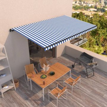 Gossi copertina retractabila automat, albastru si alb, 500x350 cm