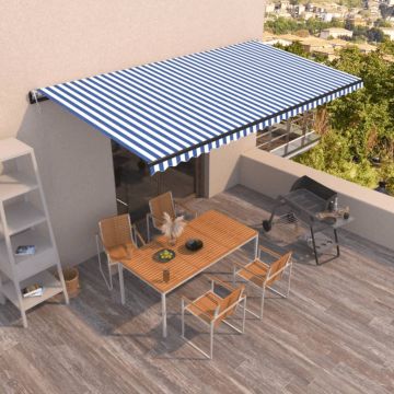 Gossi copertina retractabila automat, albastru si alb, 600x350