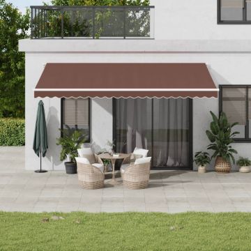Gossi copertina retractabila automat cu led, maro, 500x350 cm