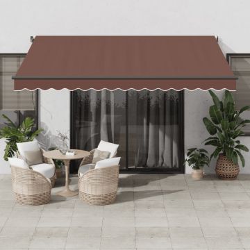 Gossi copertina retractabila automat cu led-uri, maro, 400x300 cm