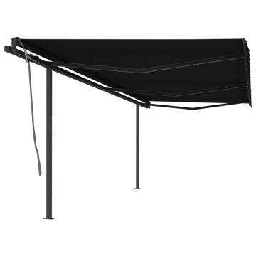 Gossi copertina retractabila automat, cu stalpi, antracit, 6x3 m