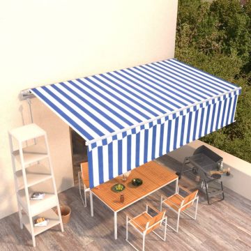 Gossi copertina retractabila automat cu stor, albastru&alb, 6x3 m