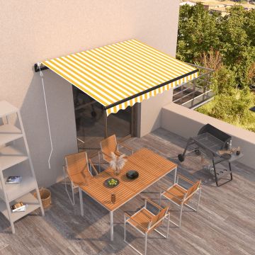 Gossi copertina retractabila automat, galben si alb, 350x250 cm