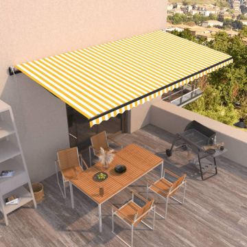 Gossi copertina retractabila automat, galben si alb, 600x350 cm