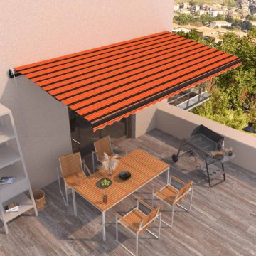 Gossi copertina retractabila automat, portocaliu si maro, 600x350 cm