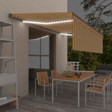 Gossi copertina retractabila automat stor&led&senzor galben&alb 5x3m