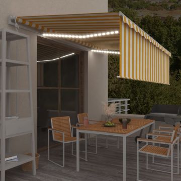 Gossi copertina retractabila automat stor&led&senzor galben&alb, 5x3m