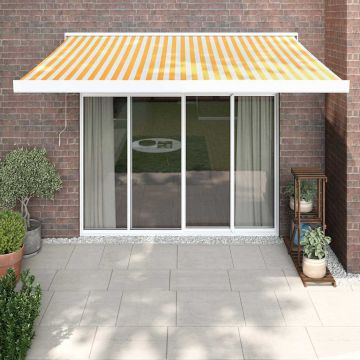 Gossi copertina retractabila, galben/alb, 3x2,5 m, textil/aluminiu