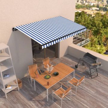 Gossi copertina retractabila manual, albastru si alb, 400x350 cm