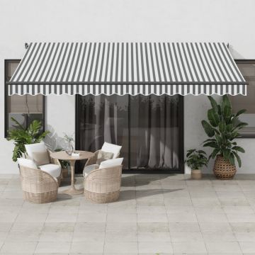 Gossi copertina retractabila manual, antracit/alb, 450x350 cm