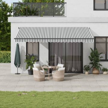 Gossi copertina retractabila manual, antracit/alb, 500x350 cm