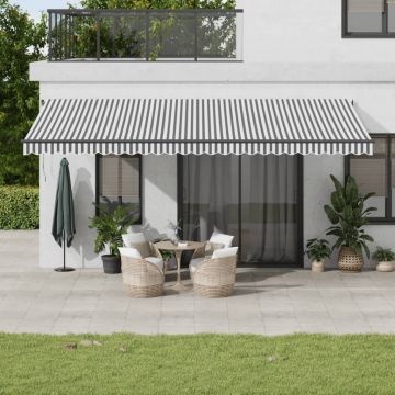 Gossi copertina retractabila manual, antracit/alb, 600x350 cm