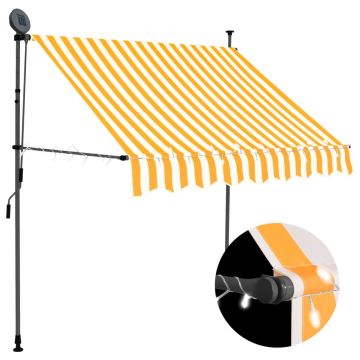 Gossi copertina retractabila manual cu led, alb & portocaliu, 200 cm