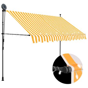 Gossi copertina retractabila manual cu led, alb & portocaliu, 300 cm