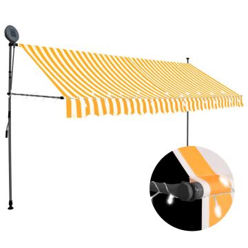 Gossi copertina retractabila manual cu led, alb & portocaliu, 400 cm