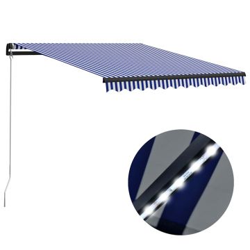 Gossi copertina retractabila manual cu led, albastru/alb, 300x250 cm
