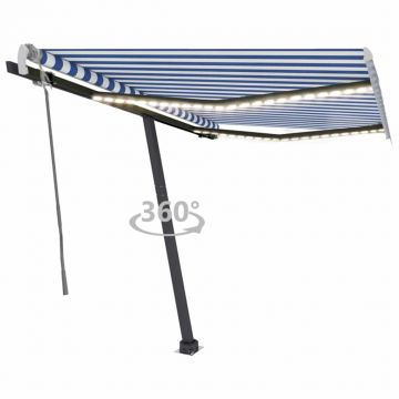 Gossi copertina retractabila manual cu led, albastru&alb, 350x250 cm