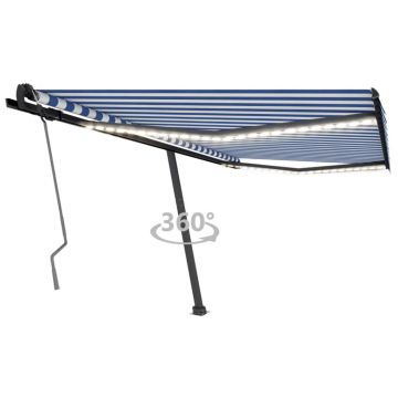 Gossi copertina retractabila manual cu led, albastru&alb, 450x350 cm