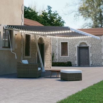 Gossi copertina retractabila manual cu led, albastru & alb 500x300 cm