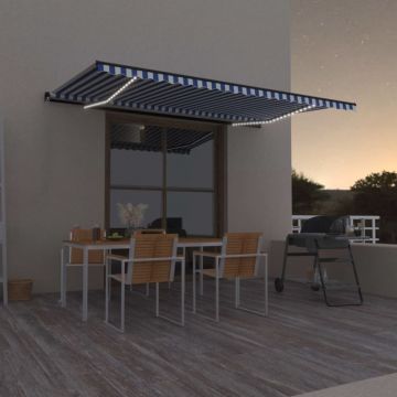 Gossi copertina retractabila manual cu led, albastru & alb 500x300 cm
