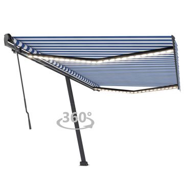 Gossi copertina retractabila manual cu led, albastru&alb, 500x350 cm