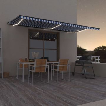 Gossi copertina retractabila manual cu led albastru si alb 600x300 cm