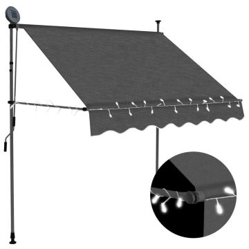 Gossi copertina retractabila manual cu led, antracit, 100 cm