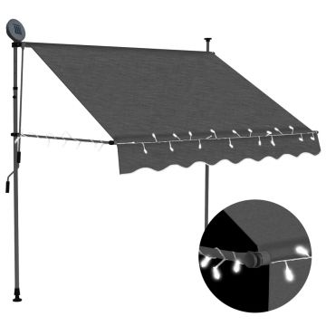 Gossi copertina retractabila manual cu led, antracit, 150 cm