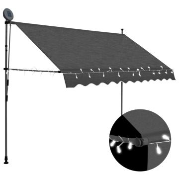 Gossi copertina retractabila manual cu led, antracit, 250 cm