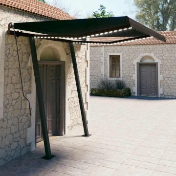 Gossi copertina retractabila manual cu led, antracit, 3,5x2,5 m