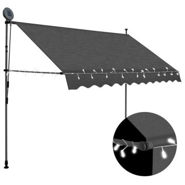 Gossi copertina retractabila manual cu led, antracit, 300 cm