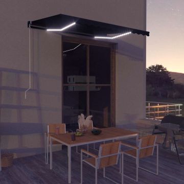 Gossi copertina retractabila manual cu led, antracit, 350 x 250 cm