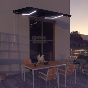 Gossi copertina retractabila manual cu led, antracit, 350 x 250 cm