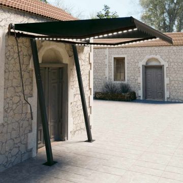 Gossi copertina retractabila manual cu led, antracit, 3x2,5 m