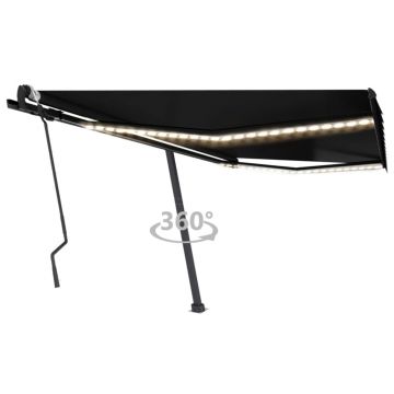 Gossi copertina retractabila manual cu led, antracit, 400x300 cm