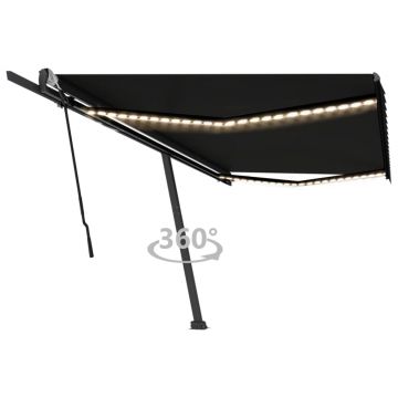 Gossi copertina retractabila manual cu led, antracit, 500x300 cm