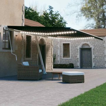 Gossi copertina retractabila manual cu led, antracit, 500x300 cm