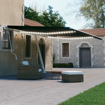 Gossi copertina retractabila manual cu led, antracit, 500x300 cm