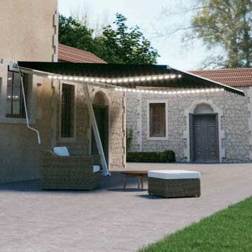 Gossi copertina retractabila manual cu led, antracit, 600x300 cm