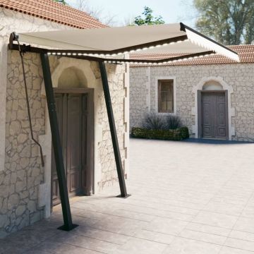 Gossi copertina retractabila manual cu led, crem, 3,5x2,5 m