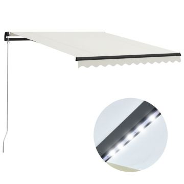 Gossi copertina retractabila manual cu led, crem, 300 x 250 cm